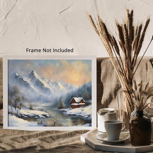 Posterizer 1 pcs-snowy winter scene of trees and nature 3-Art for Animal Lovers-Landscape & Nature Art-Decor for Home & Office- unframed wall art...