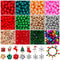 700PCS Christmas Beads Charms for Jewelry Making, Assorted Red Green Beads with Crystal Beads, Spacer Beads, Jingle Bells and Xmas Charms for Brac...