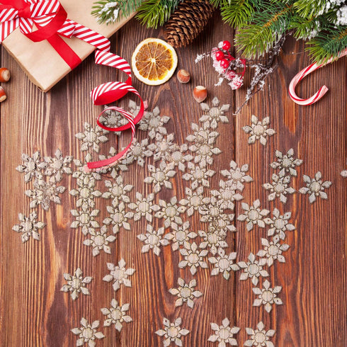 200 Pieces Acrylic Snowflake Ornaments Snowflake Table Scatters Christmas Xmas Tree Hanging Pendant Beads Decorations for DIY Crafts Winter Wonder...