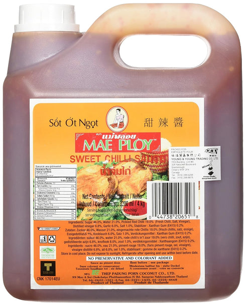 Mae Ploy Thai Sweet Chilli Sauce (8.8 Pounds Total 108oz) Huge Jug Versatile Dipping Sauce...