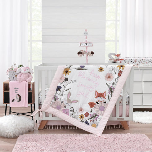 NoJo Keep Blooming Pink, White, Purple and Gold Floral Super Soft Changing Pad Cover...