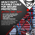 Anti-Theft Weatherproof Looped Security Cable Lock,Solid Stainless Steel with Loops for E-Bike, Bike, Scooter, Motorcycle, Ship, Door, Lawn Mower ...