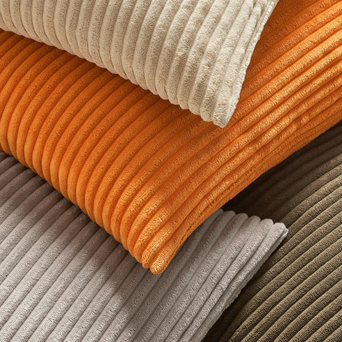 MIULEE Fall Pack of 2 Orange Pillow Covers 18x18 Inch Soft Boho Striped Corduroy Throw Pillow Covers Decorative Square Cushion Cases Pillowcases f...