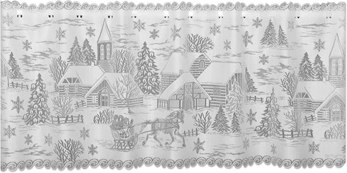Heritage Lace 60" X 20" White Sleigh Ride 4-Way Mantle Scarf...