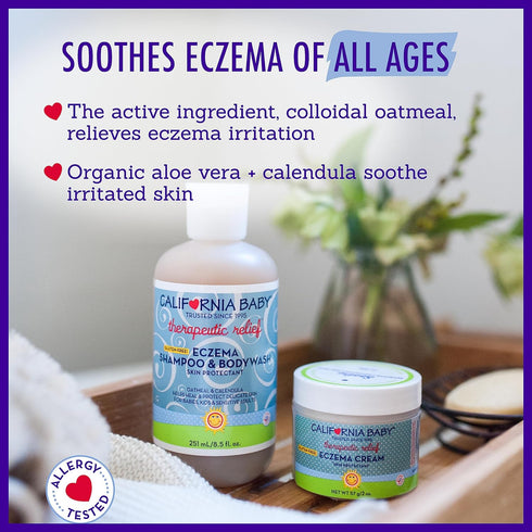 California Baby Eczema Cream | Steroid-Free Eczema Treatment | Colloidal Oatmeal + Aloe Vera | Soothing Eczema Lotion For Kids + Adults | 57 g / 2...