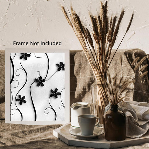 Posterizer 1 pcs-minimalist floral design-black and white chic art work 3-Floral & Botanical Art-Collectibles & Fine Art- Gift for Men Women Entre...