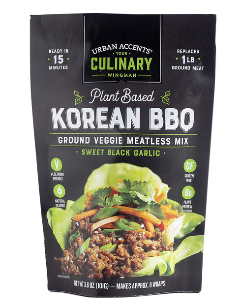 Urban Accents Plant Based Meatless Mixes – Gluten Free Plant Based Protein & Seasoning Blends – Vegetarian Korean BBQ Mix, Sloppy Joe Mix & Taco M...