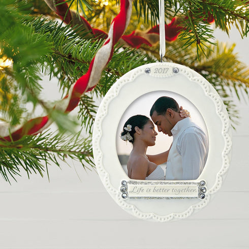 Hallmark 1795QHX1102 Wedding Photo Holder Keepsake Christmas Ornaments...