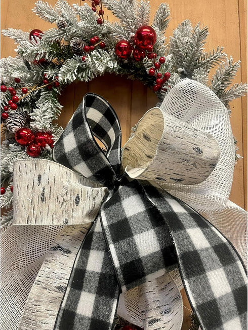 Lumberjack Ribbon,4" Wide x 10 Yards, Black White Buffalo Check Ribbon - Fuzzy Flannel : Lumberjack Party Supplies :...
