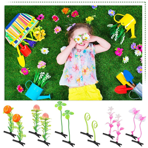 30 Pcs Bean Sprout Hair Clips Mixed Style Plant Hairpins Flower Plant Hair Clip Little Grass Barrette Butterfly Headwear Hair Accessories for Wome...