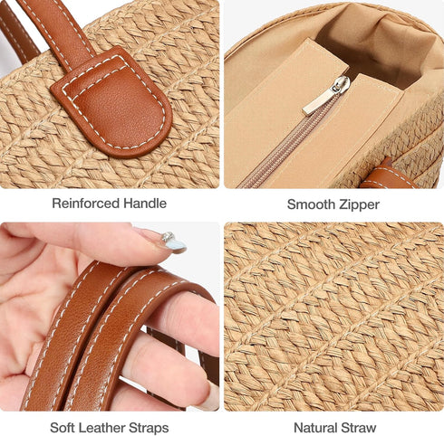 Hommtina Straw Bag Womens Straw Beach Bag Crossbody Shoulder Bags Vacation Purse Straw Purse for Summer...