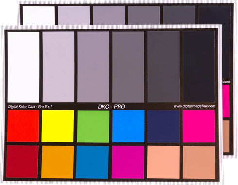 DKC-Pro 5" x 7" Set of 2 White Balance and Color Calibration Charts with 12% and 18% Gray - Pro Quality - Includes Frame Stand and User Guide...