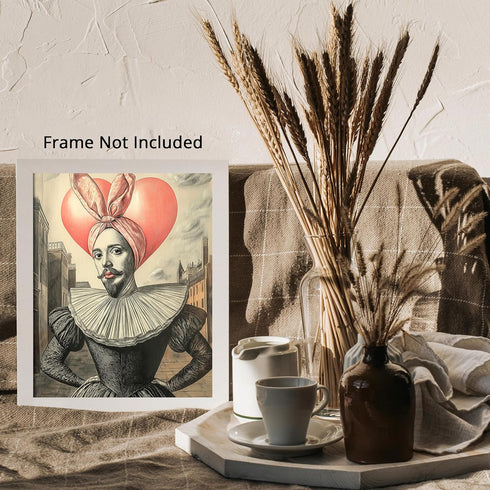 Posterizer 1 pcs-funny humourous William Shakespeare with balloon ears 2-Comedy Art-Gift for Art Lovers-Living Room Bedroom Decor- unframed wall a...