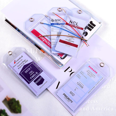 Cruise Ship Essentials for Carnival, Princess, NCL, MSC by JOLLYANTS, Cruise Luggage Tag Holders, Cruise Must Haves Waterproof & Reusable...