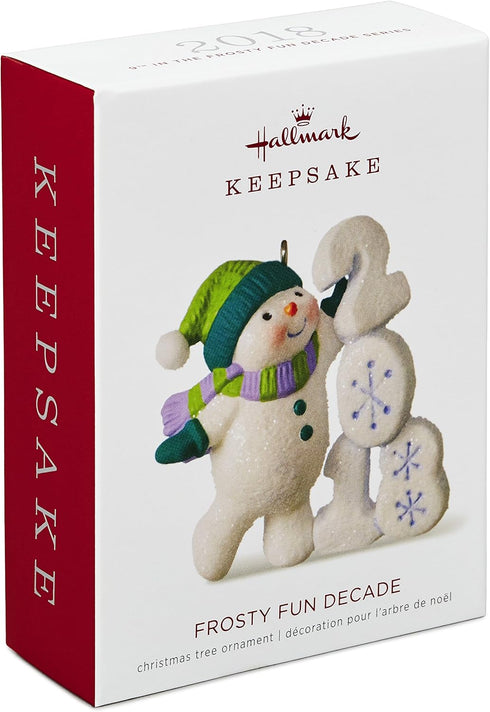 Hallmark Keepsake Christmas Ornament 2018 Year Dated, Frosty Fun Decade Snowman...