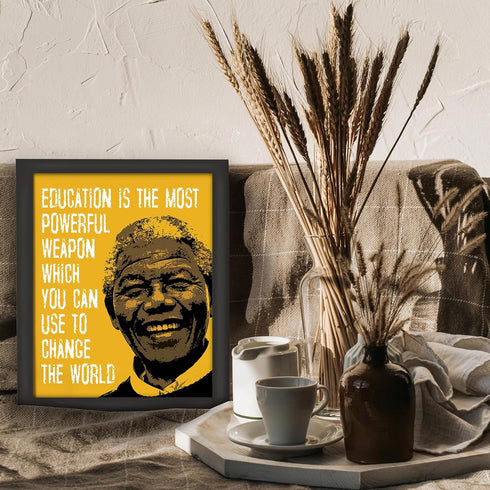 Posterizer 1 pcs-education is the most powerful weapon-Nelson Mandela quote-Teachers & Classrooms-Motivational & Inspirational Art- UNFRAMED Wall ...