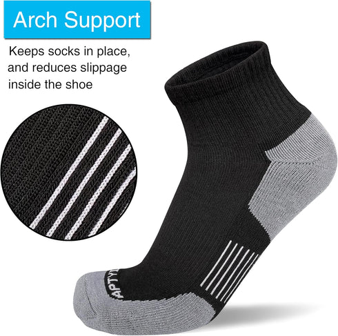 APTYID Men's Moisture Wicking Athletic Ankle Socks (6 Pack)...