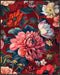 Posterizer 1 pcs-bright blush pink red flowers-retro red background-Floral & Botanical Art-Abstract & Modern Art-Decor for Home & Office- UNFRAMED...