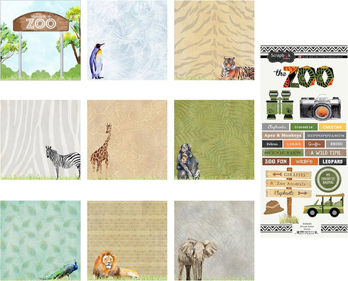 Scrapbook Customs Welcome to The Zoo Scrapbook Kit...