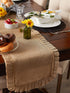 DII Jute Burlap Collection Kitchen Tabletop, Table Runner, 14x108, Ruffle Trim Natural...