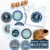 Hadley Designs 16 Monthly Baby Milestone Stickers Boy-Blue Baby Monthly Milestone Stickers for Baby Boy...