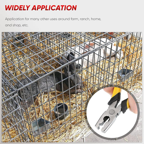 300 Pieces Wire Cage Clips with 1 Piece Wire Cage Buckle Snap Plier for Chicken Pet Dog Cat Cage (Silver, Black Yellow)...