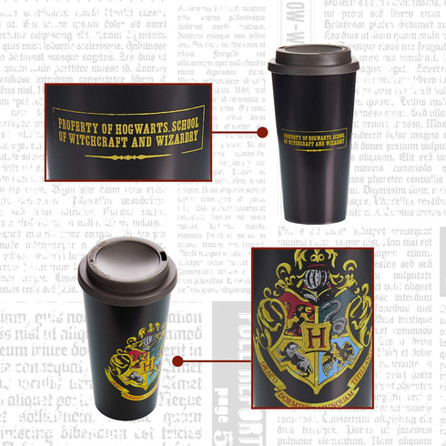 Paladone Hogwarts Crest Plastic Travel Mug - Officially Licensed Harry Potter Merchandise...