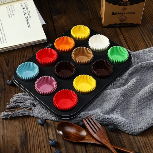 Non-Stick 400pcs Mini Cupcake Liners for Baking, Natural parchment mini muffin liners for Mini Muffin Pan, Mini Cupcake Pan, Food Grade,Non Stick,...