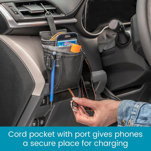 High Road DriverPockets Car Phone Holder Air Vent Pouch and Front Seat Organizer with 3 Pockets, Hanging Hooks and Charging Port......