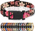 Dog Collar for Boys Girls, Floral Puppy Collar for Small Medium Large Dogs, Adjustable Soft Floral Pattern Pet Collar with Safety Buckle for Male ...