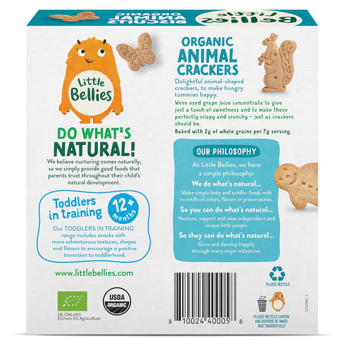 Little Bellies Organic Animal Crackers Toddler Snack (Pack of 5 x 4.58 oz Individual Packs)...