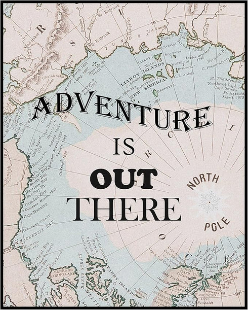 Posterizer 1 pcs-adventure is out there-Inspirational Wall Art-Holiday Poster Collection-Map Art-Decor for Beach House- UNFRAMED Wall Art...