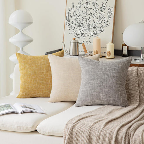 Kevin Textile Decorative Throw Pillow Covers Star Modern Farmhouse Pillowcases Indoor Outdoor, Set of 2, 20 x 20 inches (50x50cm), Grey...
