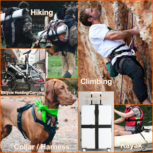 ?Buckles & Straps 1-1/2": 6 yard Nylon Webbing 1.5 inch (38mm) Wide + 4 set Side Release Buckle + 8 pcs Tri-Glide Sliders, Plastic Clip Fasteners ...