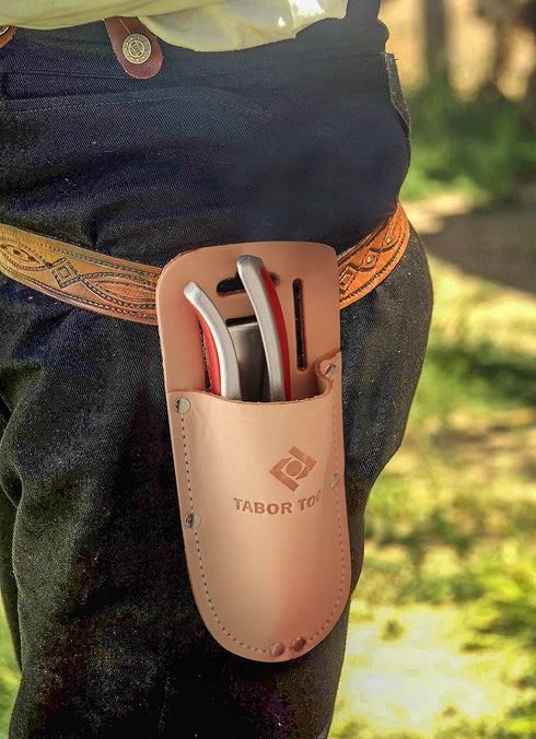 TABOR TOOLS Leather Holster for Pruning Shears, Sturdy Craftsmanship Tool Belt Accessory Sheath, Fits Most Garden Scissors. H1....