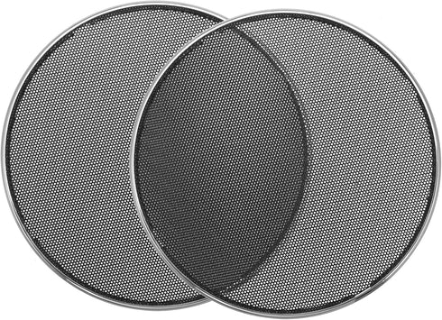 X AUTOHAUX 2pcs 6.5 Inch Car Metal Audio Speaker Grill Cover Mesh Woofer Horn Guard Decorative Circle Grille Protector Silver Tone...