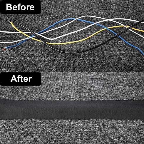 WILLBOND 2 Pack 10 ft x 3 Inch Cable Floor Strip Cable Cover Cords Carpet Protector Management Hook and Loop Tape for Wires on Floor Cords and Pre...