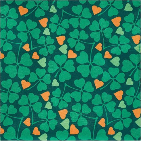 Jacob Alexander Men's Happy Saint Patrick's Day Four-Leaf Clover Hearts Pattern Pocket Square - Green...