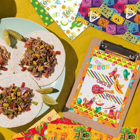 VIVIQUEN 24 Sheets Mexico Cinco De Mayo Double-Sided Scrapbook Paper 30x30cm Cactus Craft Paper Folded Flat for DIY Decorative Background Card Mak...