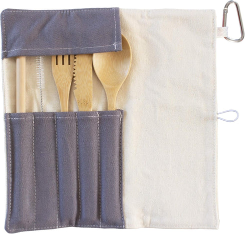 Totally Bamboo Take Along Reusable Bamboo Utensil Set with Straw, Dishwasher Safe, Pineapple Design...