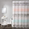 Lush Decor Llama Stripe Shower Curtain, 72" x 72", Pink and Turquoise...