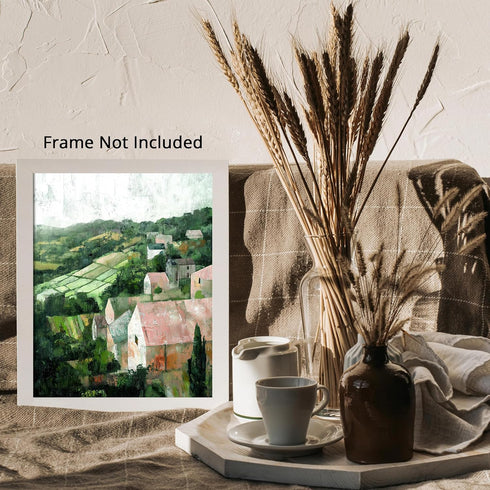 Posterizer 1 pcs-vintage oil painting style-rural landscape of old villages 1-Collectibles & Fine Art-Landscape & Nature Art-Gift for Art Lovers- ...