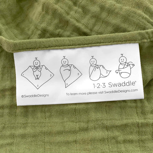 SwaddleDesigns Cotton Muslin Swaddle Blanket, Receiving Blanket for Baby Boys & Girls, 46x46 inches, Green Turtle...