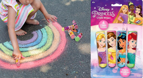 JA-RU Disney Princess Sidewalk Chalk Sticks (1 Unit) Floor & Board Chalk, Outside Toys Jumbo Chalk, Non-Toxic Washable Art Set, Outdoor, Birthday ...
