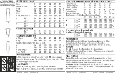 New Look Sewing Pattern Set for Women's Tunic/Top and Pants, A (8-10-12-14-16-18), White...