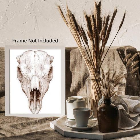 Posterizer 1 pcs-cow or bison skull art illustration 1-Gothic Art-Gift for Men Women Teens-Living Room Bedroom Decor- unframed wall art...