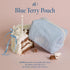 Blue Terry Pouch, Soft Lightweight Travel Pouch, Toiletry Bag, Cosmetic Bag for Skincare, Makeup and Personal care...