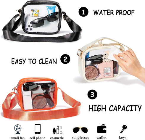 Clear Bag Stadium Approved: Meet Venue Requirements Crossbody Bag - TPU Purse for Concerts Sports...