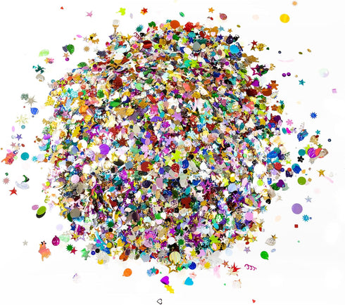 Hygloss Products Sequins and Spangles Variety Pack- Add Shimmer and Shine to Any Surface- 4 Ounce Bucket...