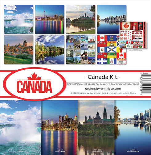 Reminisce Canada Scrapbook Collection Kit Paper Crafts, Multi Color Palette...